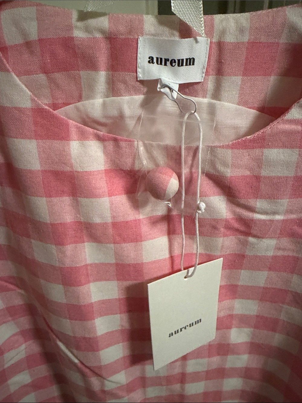 AUREUM Pink & White Gingham Mini Shift Dress - Picture 4 of 4